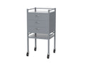 fortress powder coated series instrument trolley / 3 drawer / 490x490x900mm