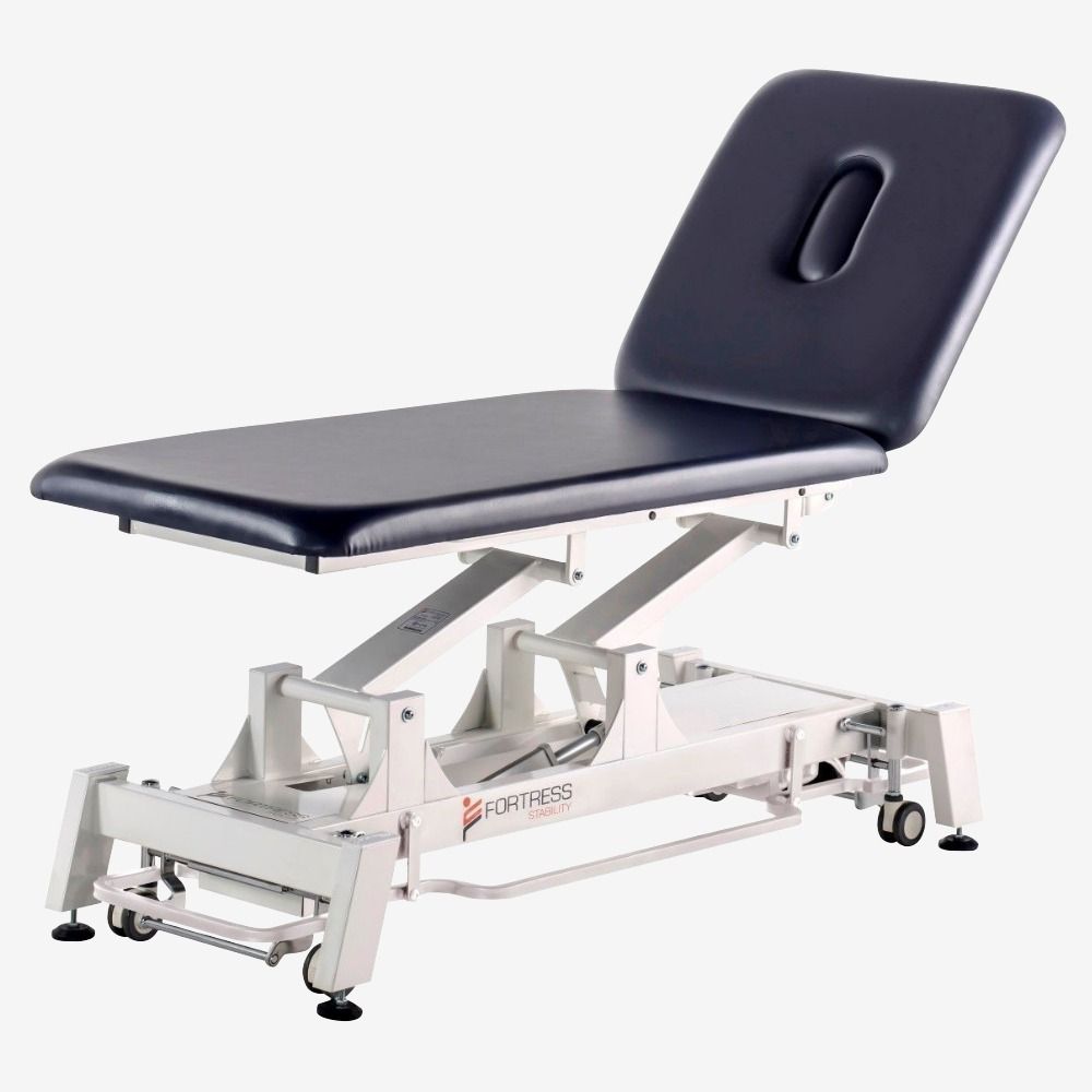 fortress stability premium 2-section / white frame / navy upholstery / 360 degree operation