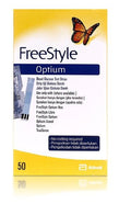 freestyle optium blood glucose test strips box/100