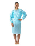 gown isolation waterproof blue bx50 knit cuff