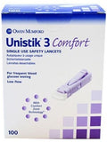 Unistik 3 Comfort Single-Use Safety Lancets - Box/100