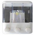 handi homes liquid dispenser / 3 compartment / white / clear