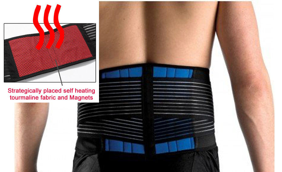Lower Back Support Brace Belt with Magnets and Heat, Heavy Duty.