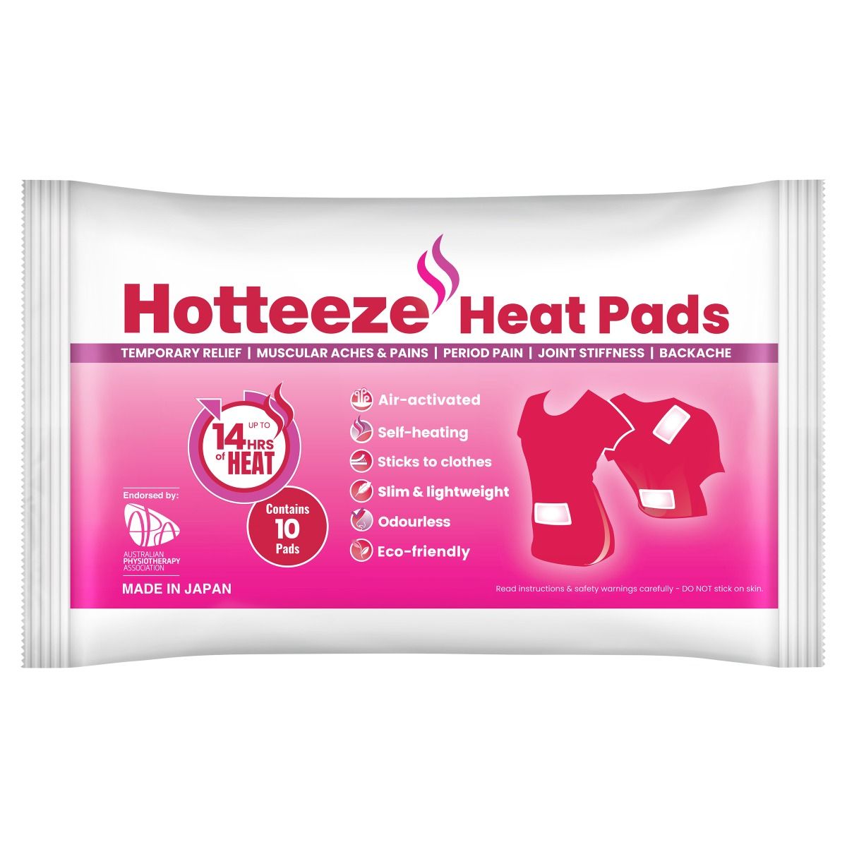 hotteeze heat pads / 13.2 x 10cm / pack of 10