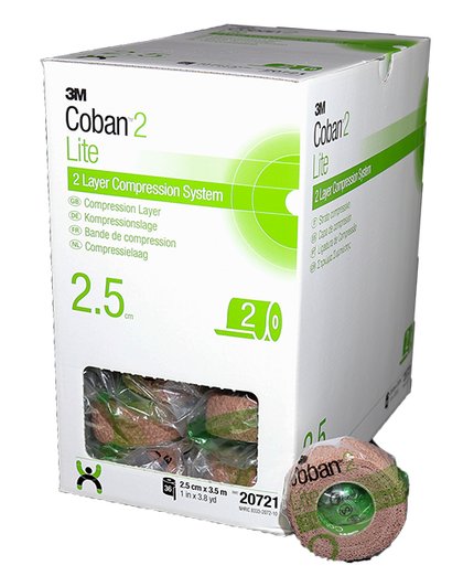 3M Coban 2 Layer Lite Compression Layer 2.5cm x 3.5m