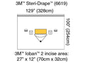 3M Steri-Drape Large Isolation Drape with Ioban 2 Incise Film and Pouch 328 x 254 cm
