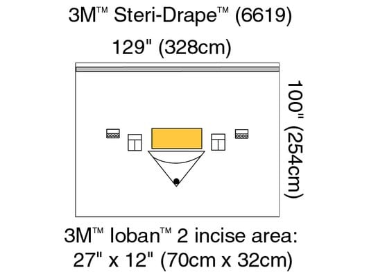 3M Steri-Drape Large Isolation Drape with Ioban 2 Incise Film and Pouch 328 x 254 cm