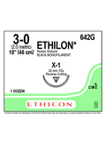 ETHILON* Nylon Sutures Black 45cm 3-0 X-1 22mm – Box/12