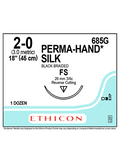 PERMA-HAND Silk Sutures Black 45cm 2-0 FS 26mm