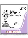 Coated VICRYL® Absorbable Sutures Violet 6-0 45cm S-14 8mm - Box/12