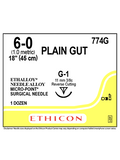 PLAIN GUT Suture Yellowish Tan 45cm 6-0 G-1 11mm - Box/12