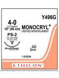 MONOCRYL® Absorbable Sutures Undyed 4-0 45cm PS-2 19mm - Box/12