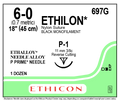 ETHILON* Nylon Sutures Black 45cm 6-0 P-1 11mm – Box/12