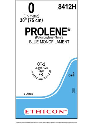 Prolene Blue 75cm 0 CT-2 Plus – Box/36