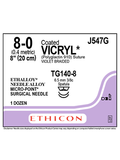 Coated VICRYL* Sutures Violet 20cm 8-0 TG140-8 6.5mm - Box/12