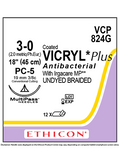 Coated VICRYL* Plus Antibacterial Sutures Absorbable Undyed 3-0 45cm - Box/12