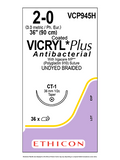 Coated VICRYL® Plus Antibacterial Sutures Absorbable Undyed 2-0 90cm- Box/36