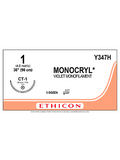 MONOCRYL® Poliglecaprone 25 Suture, Violet 1 90cm CT-1 - Box/36