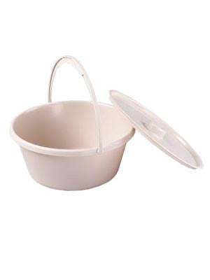 Bedside Commode Pan with Bowl and Lid