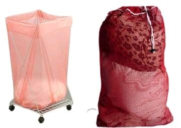 laundry bag with soluble stitch red (alginate/dissolvo) / 71cm x 76cm / bag of 50