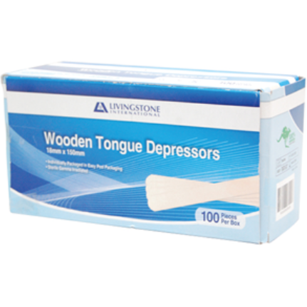 livingstone tongue depressors / sterile / wooden / box of 100