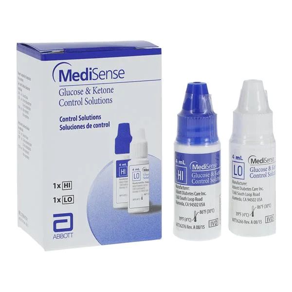 medisense optium hi/low control solution glucose & ketone / each
