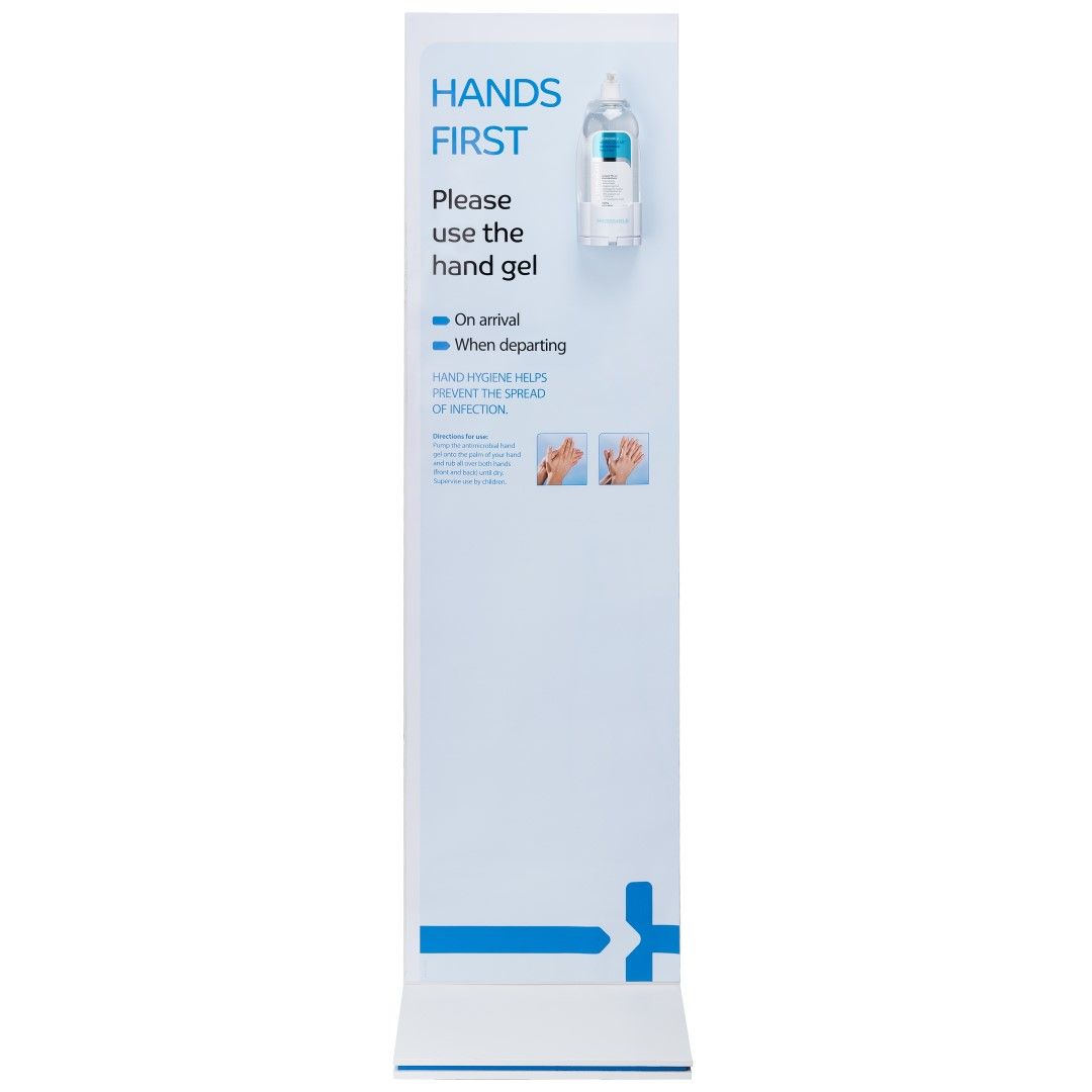 microshield hand hygiene display stand / 140cm(h) x 40cm(w) x 40cm(d) / each