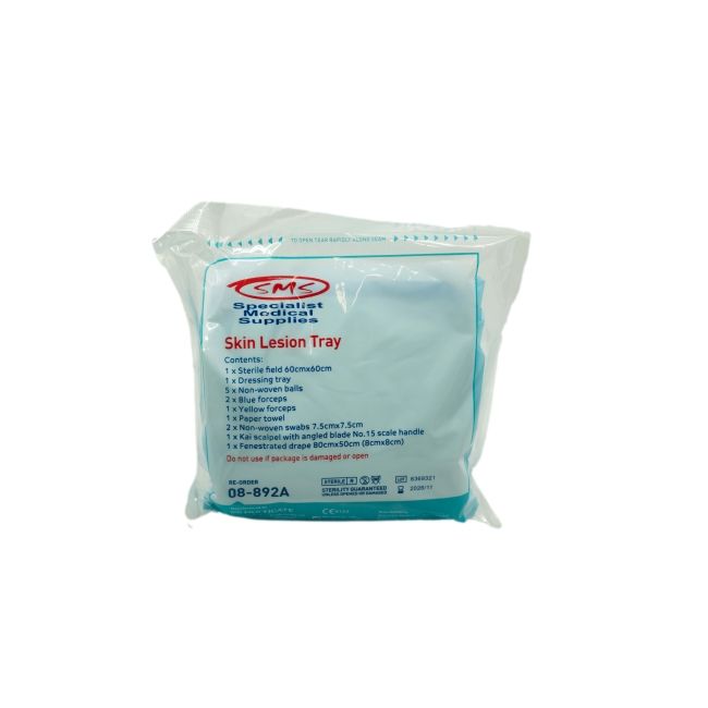 sms skin lesion tray / sterile / each