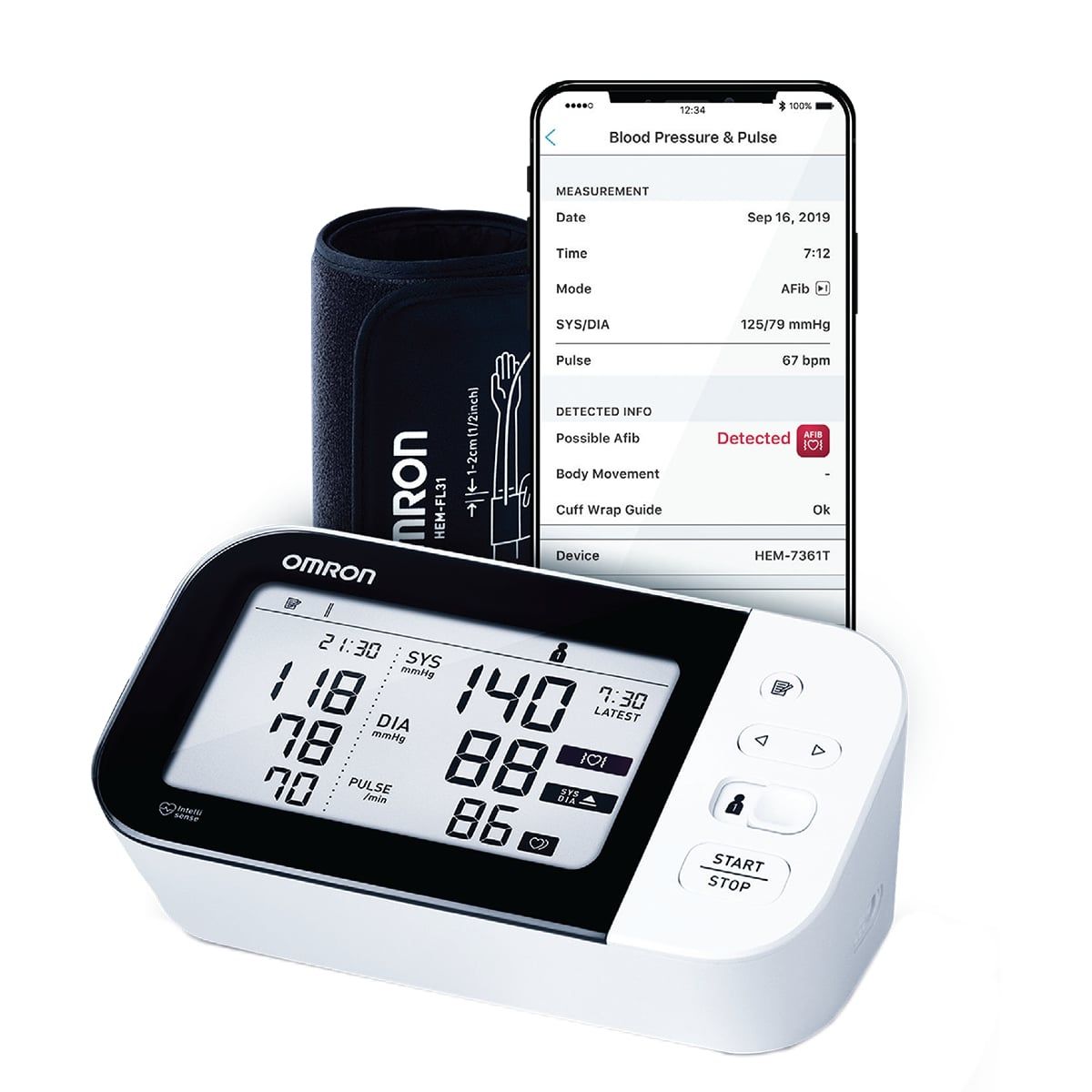 omron advanced + afib indicator blood pressure monitor