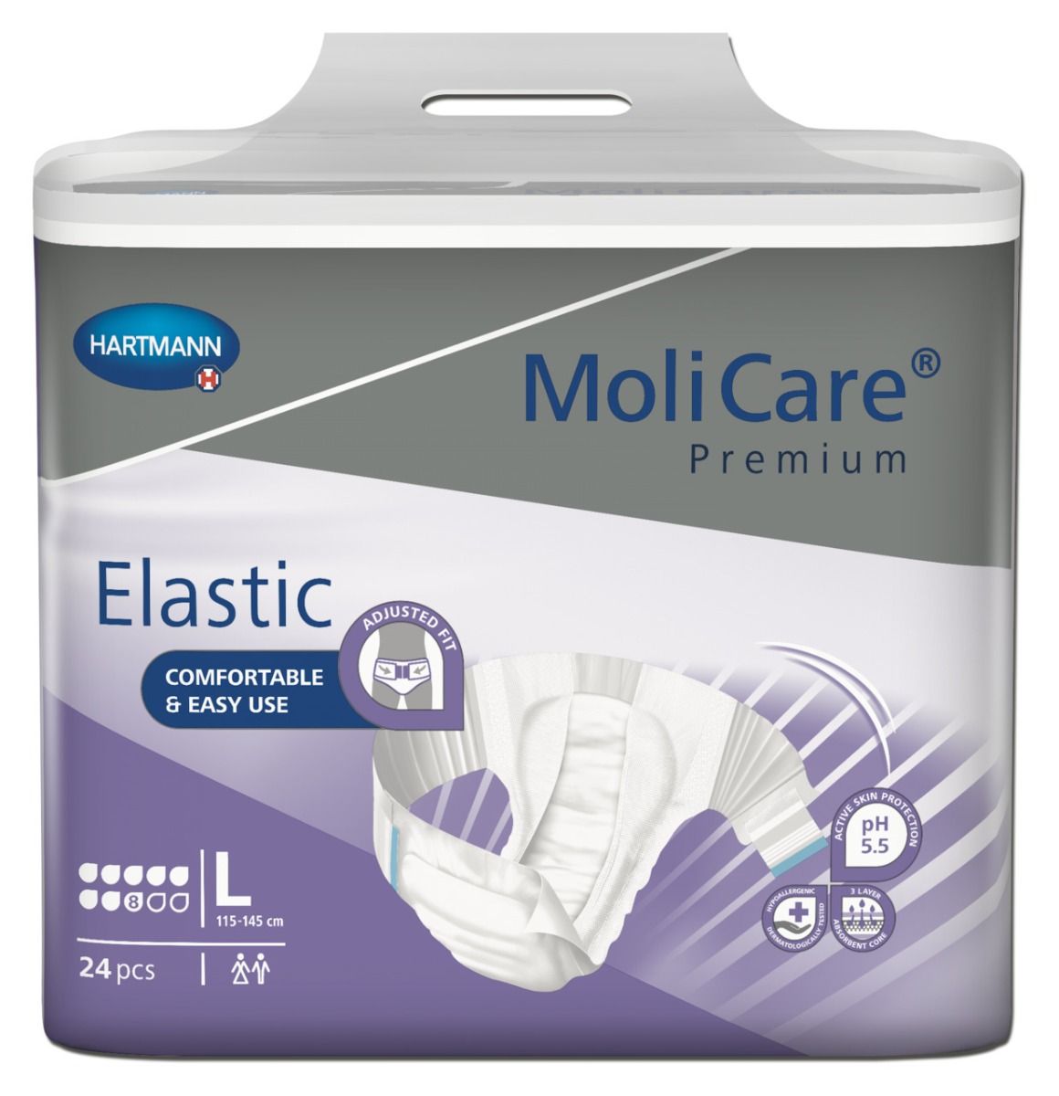 molicare premium elastic 8 d large 115cmx145cm 3220ml pk24