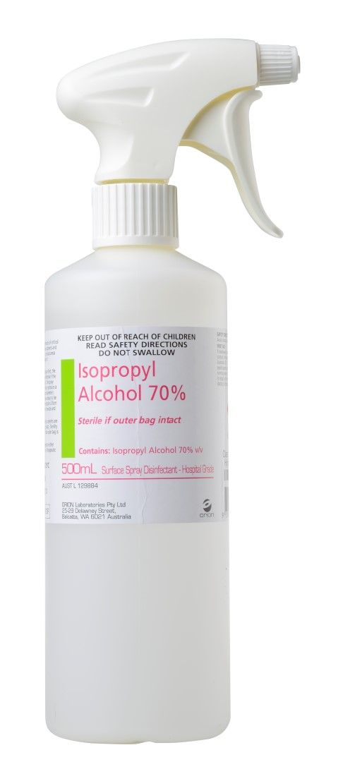 perrigo alcohol 70% disinfectant / 500ml / each