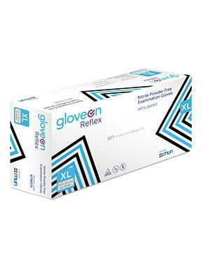 Reflex Nitrile Powder Free Examination Gloves, Extra Large - Box/180