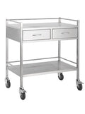 Stainless Steel Double Trolley with Two drawers (Side By Side)
