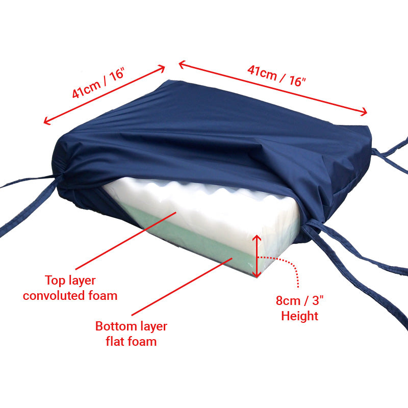 Pressure Relief Cushion with Water Resistant Cover