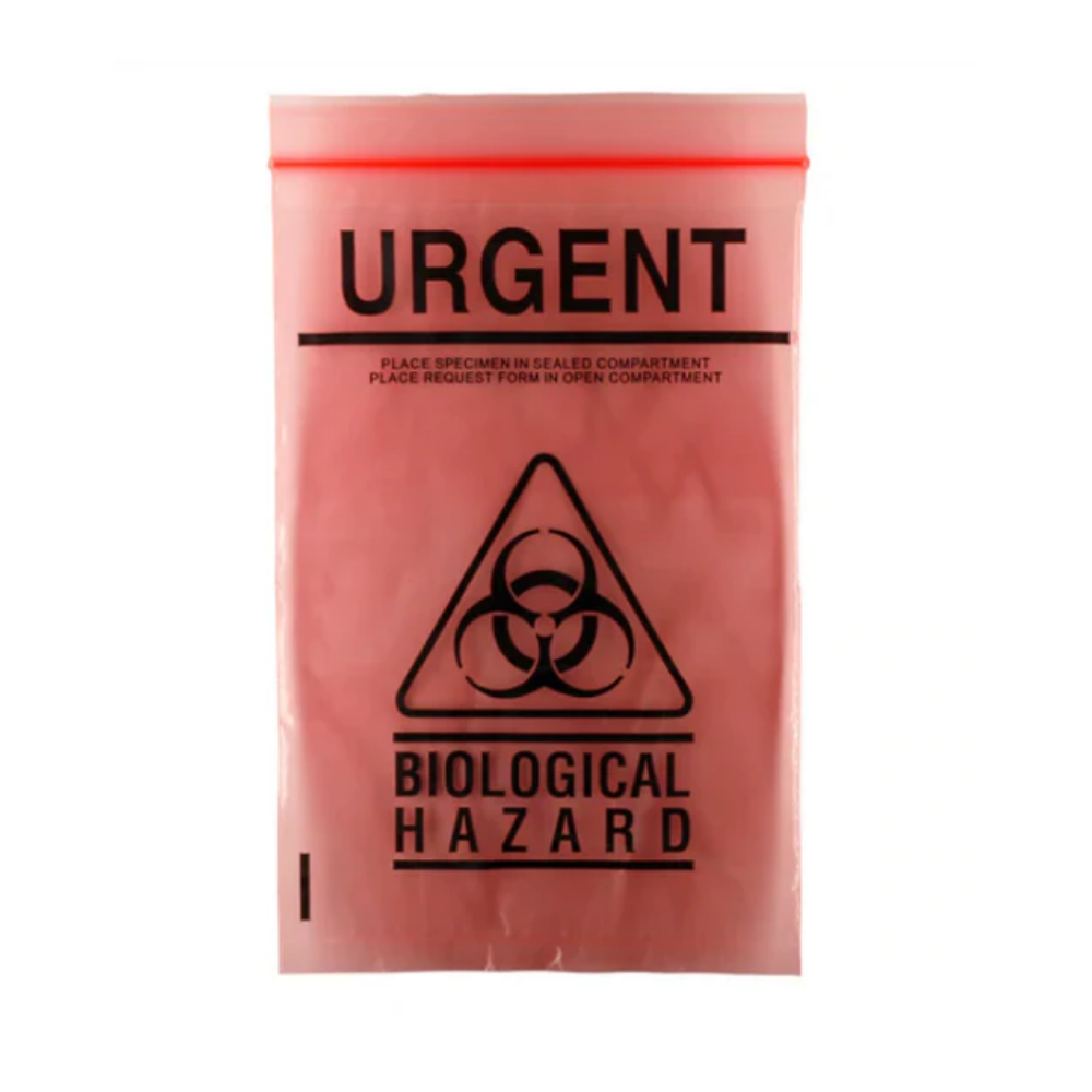 specimen bag red rear panel 270 x160mm / box of 2000