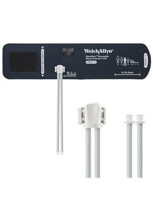 Welch Allyn FlexiPort BP Cuff; Size-11 Adult, Reusable, 2-Tubes, Male Screw
