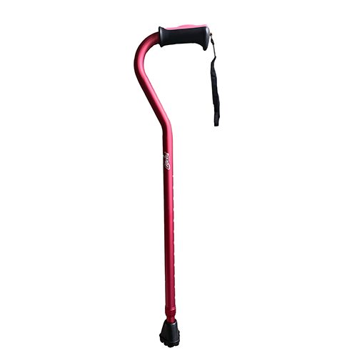 Walking Cane Swan Neck Stable Ferrule - Red