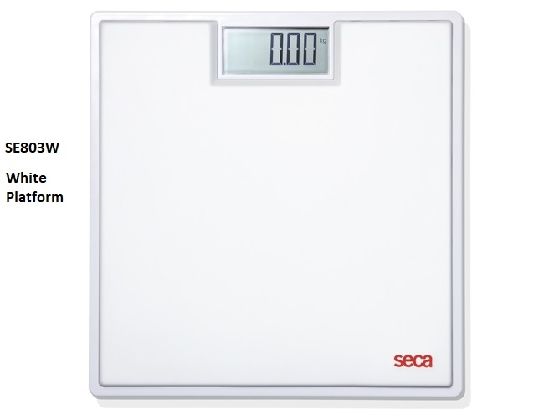 seca digital flat scale with high-quality two component rubber surface / white