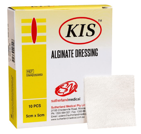 kis alginate dressing / sheet / 5 x 5 cm / box of 10