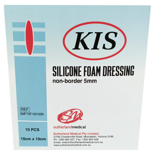 kis silicone foam dressing / non-border / 10 x 10cm / box of 10