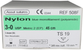 assut nylon 3/8 circle sutures / 19mm / 3-0 / 45cm / rc / box of 36