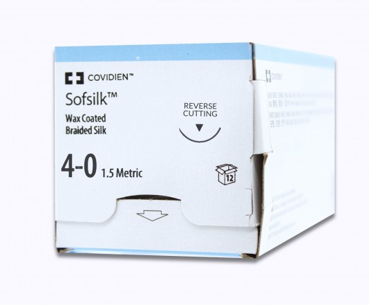 sofsilk black sutures / 4-0 / 19mm / 45cm / c-13 / box of 36