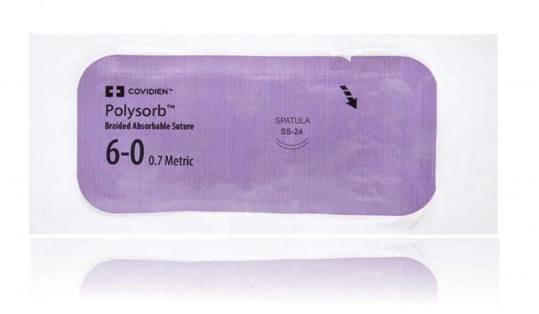 polysorb violet sutures / 6-0 / 8.6mm / 45cm / ss-24 / box of 12