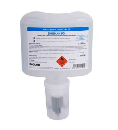 ecolab skinman 90% ethanol antiseptic surgical alcohol hand rub / 1.2l / each