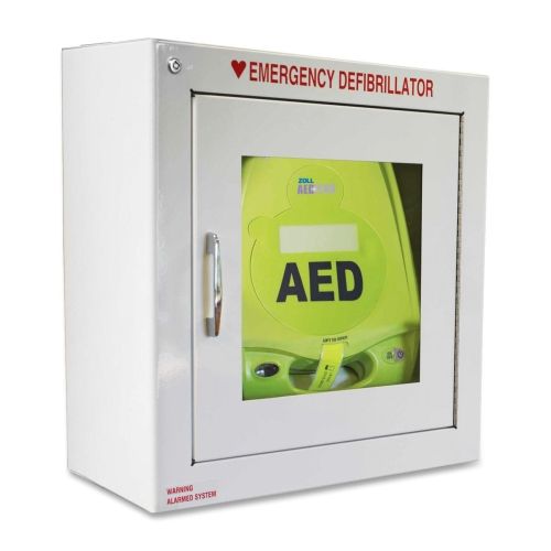 semi-recessed wall cabinet designed to hold aed plus