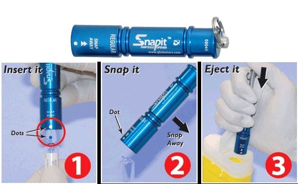 snapit ampoule opener peronal blue / each