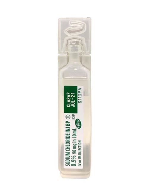 pfizer sodium chloride 0.9% for injection (ampoules)