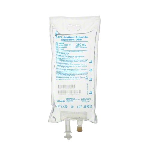 fresenius kabi sodium chloride 0.9% freeflex iv infusion bag / 250ml / each