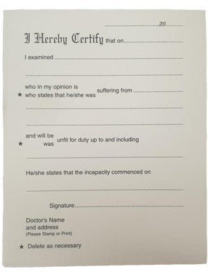 MEDICAL CERTIFICATE PADS - Pad/100