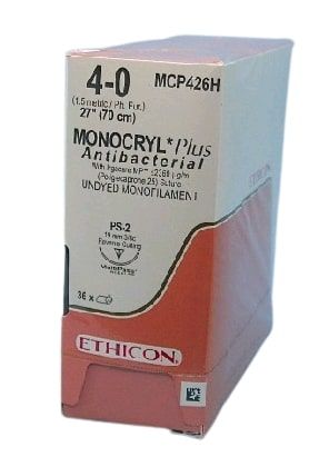 monocryl plus sutures / 4-0 / 19mm / 70cm / ps-2 / box of 36